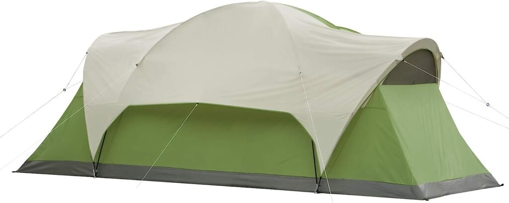 Barraca de acampamento Coleman Montana, barraca familiar para 6/8 pessoas com Rainfly incluído, bolsa de transporte e interior espaçoso, cabe em vários colchões queen size e é configurada em 15 minutos