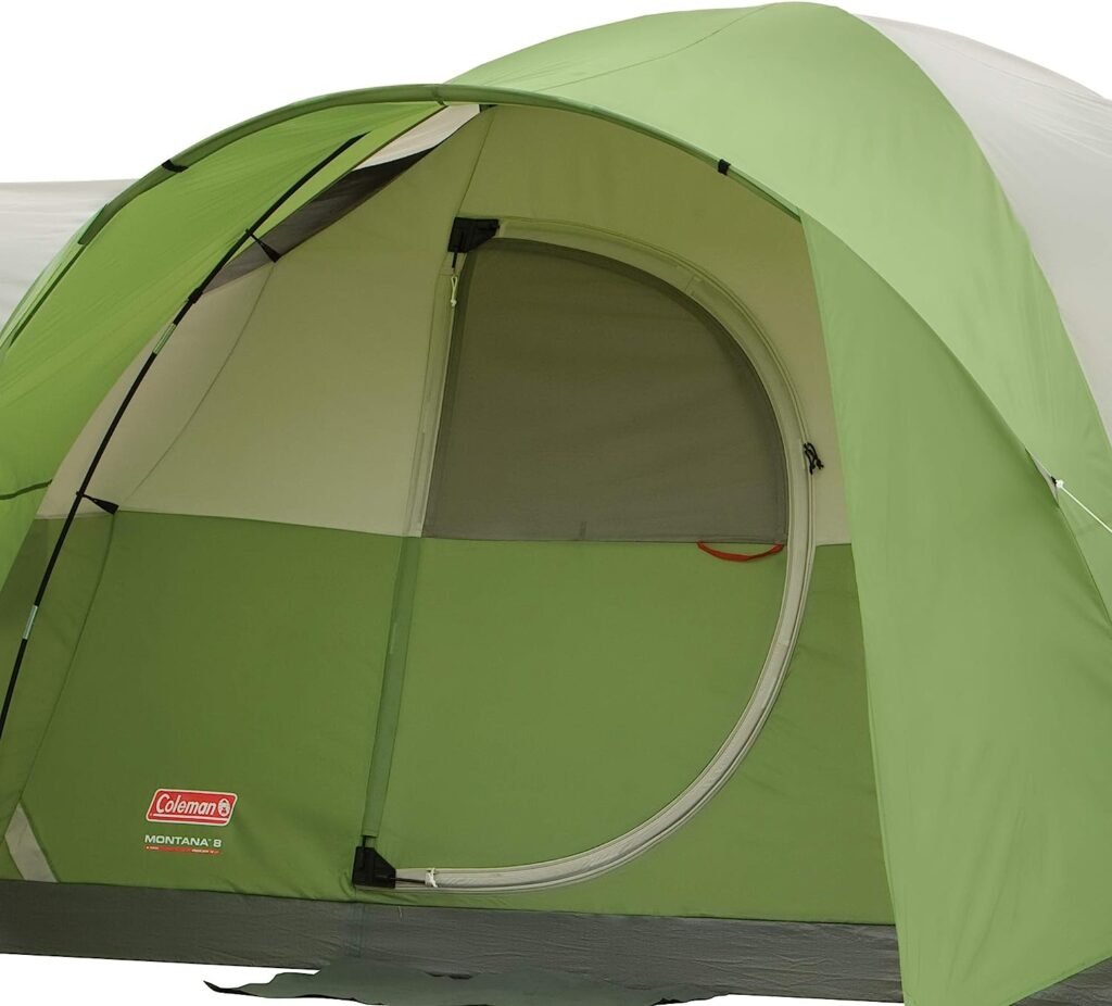 Barraca de acampamento Coleman Montana, barraca familiar para 6/8 pessoas com Rainfly incluído, bolsa de transporte e interior espaçoso, cabe em vários colchões queen size e é configurada em 15 minutos