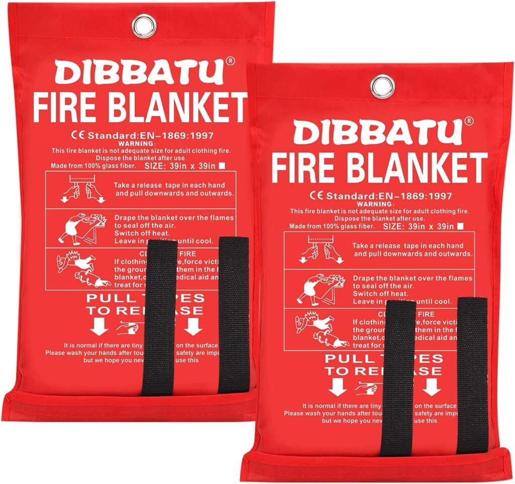 DIBBATU Couverture anti-feu d'urgence pour la maison et la cuisine, couvertures ignifuges pour la maison, couvertures anti-feu d'urgence pour les personnes, couverture ignifuge pour la suppression des flammes, couverture de soudage pour cheminée, barbecue