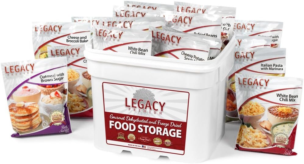 Gourmet Survival Home Food Storage - 120 Large Servings Meal Assortment: 31 Lbs Emergency Supply - Disaster Prep Freeze Dried Supply Kit - Dehydrated Breakfast, Lunch  Dinner