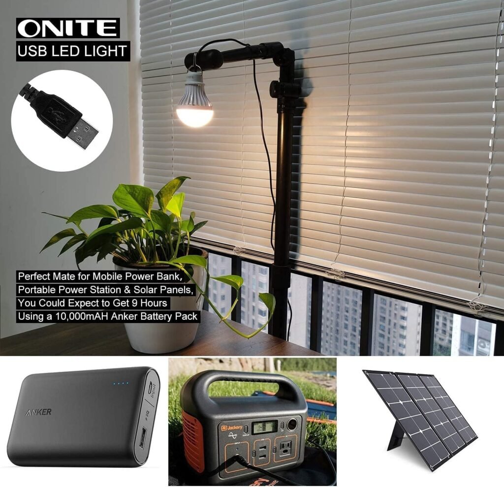 Onite Luz USB, equipo o accesorios para acampar, luces LED para acampar, también para garaje, almacén, coche, camión, barco de pesca, tienda de campaña al aire libre, luz de emergencia o linterna, blanco cálido