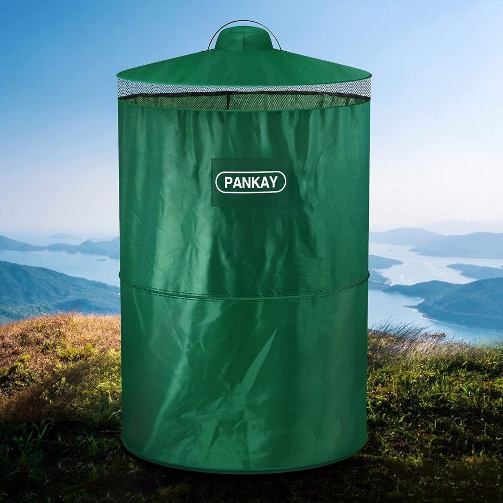 Vaso sanitário portátil Pankay para acampamento, banheiro de acampamento extra grande de 15,8 penico portátil para adultos, banheiro de viagem com bolsa, fácil configuração, leve e resistente, banheiro de acampamento para carro, barco, caminhada na praia