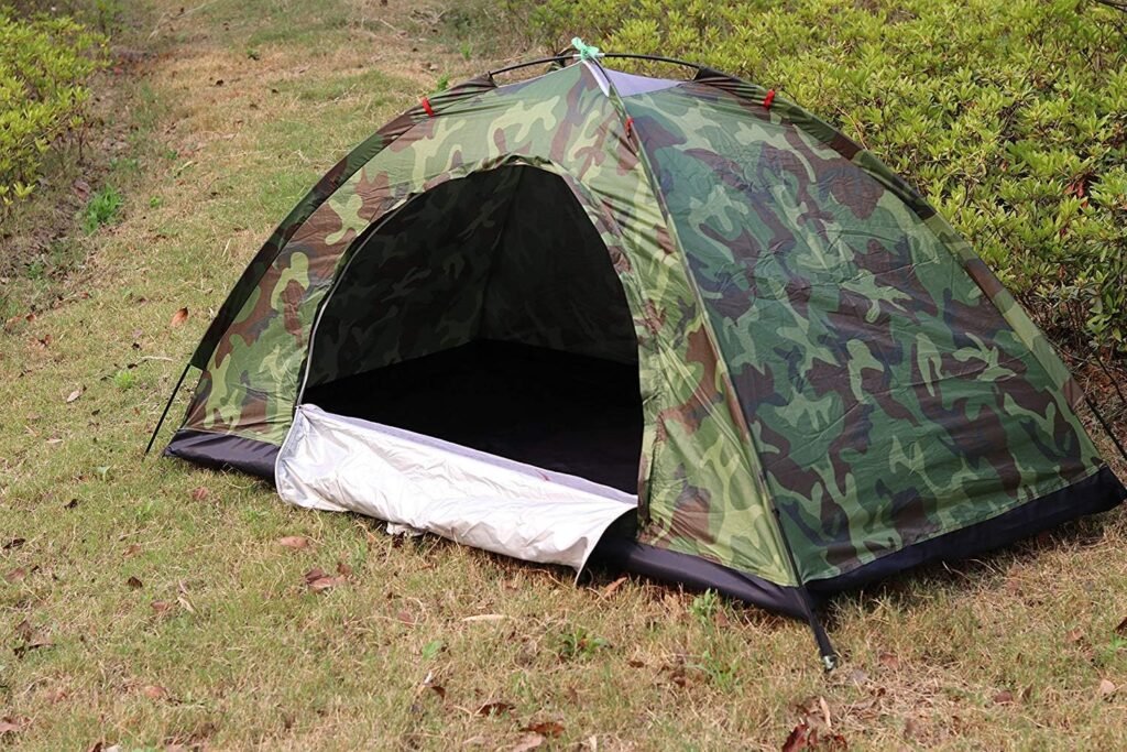 Tenda Sutekus con motivi mimetici Tenda da campeggio Tenda da zaino in spalla per l'escursionismo in campeggio 【Attrezzatura da esterno】