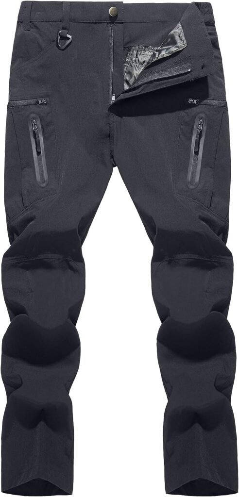 TACVASEN Mens Tactical Pants Quick-Dry Water-Resistant Lightweight Hiking Pants with 8 Pockets