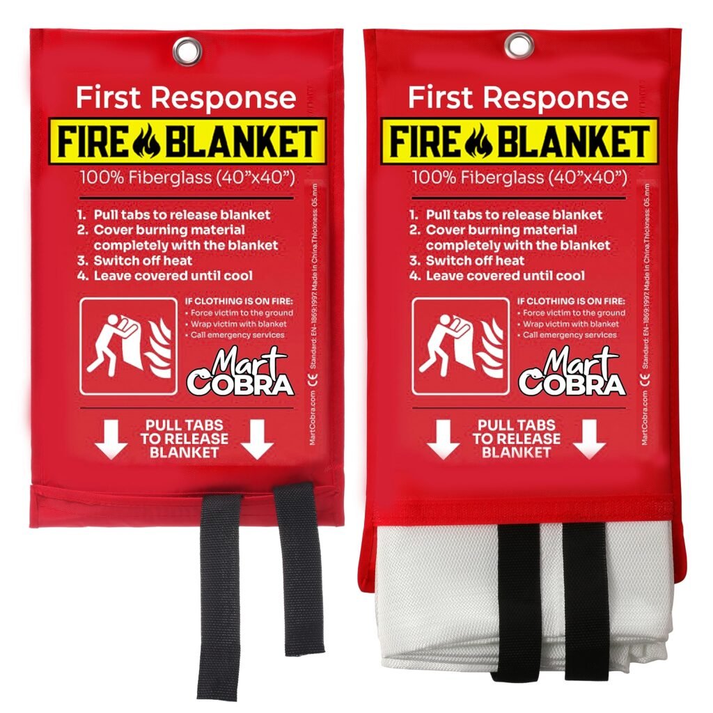 What sizes of fire blankets are available for home use?